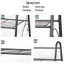 MTB 3-Tier Indoor/Outdoor Metal Plant Stand, Flower Rack, Plant Display, Bakers Rack Stand Shelf, Shoe Organizer, Multifunctional Utility Storage Organizer Pots Holder, Cold Grey MTB 3-Tier Indoor/Outdoor Metal Plant Stand, Flower Rack, Plant Display, Bakers Rack Stand Shelf, Shoe Organizer, Multifunctional Utility Storage Organizer Pots Holder, Cold Grey
