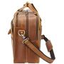 Texbo Mens Solid Full Grain Cowhide Leather Large 17 Inch Laptop Briefcase Messenger Bag Tote with YKK Metal Zippers