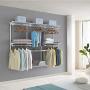 Tangkula 4 to 6 FT Custom Closet System, Wall Mounted Closet Maid with Hanging Rod, Metal Hanging Storage Organizer Rack Wardrobe with Shelves, Adjustable Closet System Kit for Bedroom