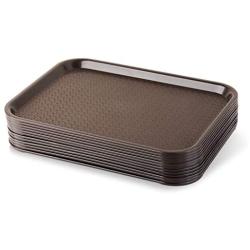 New Star Foodservice 24395 Brown Plastic Fast Food Tray, 10 by 14-Inch, Set of 12