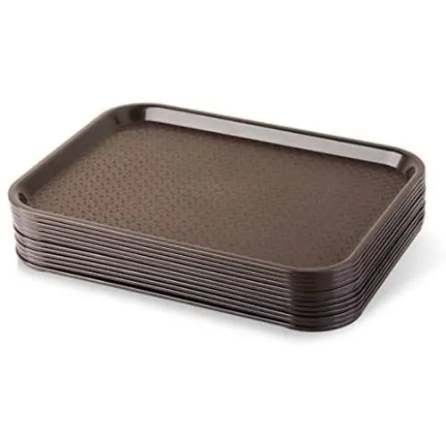 New Star Foodservice 24395 Brown Plastic Fast Food Tray, 10 by 14-Inch, Set of 12 New Star Foodservice 24395 Brown Plastic Fast Food Tray, 10 by 14-Inch, Set of 12