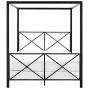 DHP Rosedale Metal 4 Poster Canopy Bed with Crisscross Headboard and Footboard - Queen (Black)