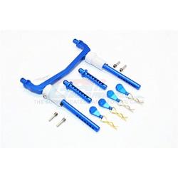 GPM Axial SCX10 II Upgrade Parts (AX90046) Aluminum Front/Rear Body Post Mount with Clips - 1 Set Blue