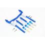 GPM Axial SCX10 II Upgrade Parts (AX90046) Aluminum Front/Rear Body Post Mount with Clips - 1 Set Blue