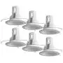 [6-Pack] PROCURU 5'' White Baffle Metal Trim for Recessed Can Light (Replaces Halo 5001P) - Compatible with LED, Incandescent, CFL, Halogen Bulbs (White (6-Pack))