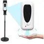 1000ML Automatic Hand Sanitizer Dispenser with Stand, Adjustable Height Touchless Lotion Hand Dispenser for Shop Office School Public Area
