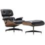 Mid Century Lounge Chair and Ottoman, Modern Chair Classic Design, Top Grain Leather Palisander Wood, Heavy Duty Base Support for Living Room, Study, Lounge, Office