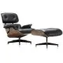 Mid Century Lounge Chair and Ottoman, Modern Chair Classic Design, Top Grain Leather Palisander Wood, Heavy Duty Base Support for Living Room, Study, Lounge, Office