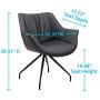 Volans Modern Mid Back Matte Black Faux Leather Home Office Desk Chair No Wheels