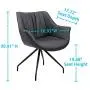 Volans Modern Mid Back Matte Black Faux Leather Home Office Desk Chair No Wheels