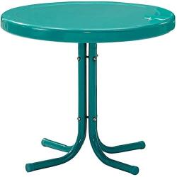 Crosley Furniture KO10012TU Ridgeland Retro Metal 3-Piece Seating Set with 2 Chairs and Side Table, Turquoise