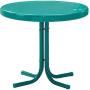 Crosley Furniture KO10012TU Ridgeland Retro Metal 3-Piece Seating Set with 2 Chairs and Side Table, Turquoise