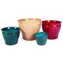 Robert Allen MPT01599 Avery Classic Ironstone Metal Planter Flower Pot, 8 Inch, Autumn Blaze
