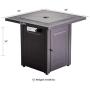 LEGACY HEATING 28-Inch Propane Fire Pit Table Gas Square Outdoor Dinning with Lid, Lava Stone, 48000BTU, ETL Certification, for Outside Garden Backyard Deck Patio