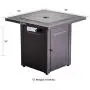 LEGACY HEATING 28-Inch Propane Fire Pit Table Gas Square Outdoor Dinning with Lid, Lava Stone, 48000BTU, ETL Certification, for Outside Garden Backyard Deck Patio