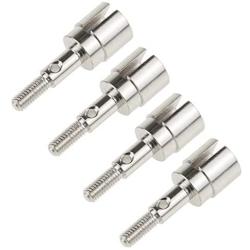 4pcs 02033 Metal Wheel Stub Axle for 1/10 Scale Redcat HSP Exceed Model Car Spare Parts (Silver)