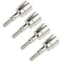 4pcs 02033 Metal Wheel Stub Axle for 1/10 Scale Redcat HSP Exceed Model Car Spare Parts (Silver)