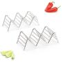 Taco Holders Set of 2 Premium Stainless Steel Stackable Stands, Each Rack Holds 2 or 3 Hard or Soft Tacos, Five Styles Available By 2lbDepot