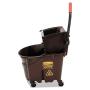 Rubbermaid Commercial WaveBrake 2.0 35 QT Side-Press Mop Bucket and Wringer, Brown (FG758088BRN)