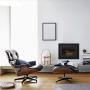 Mid Century Lounge Chair with Ottoman, Expanded Size Classic Modern Chair, Natural Leather Palisander Wood, Heavy Duty Base Support for Living Room, Study, Lounge, Office