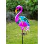 RUILAIYA BOAER Flamingo Solar Pathway Lights Outdoor,Garden Stake Decorative Yard Art Metal& Glass Waterproof for Patio Lawn Pathway-8 Lumens