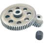 GINIHUIFISH 11184 Metal Spur Differential 64T Main Gear & 11181 21T Motor Gear RC Replacement Part for Redcat Volcano EPX HSP 1/10 Monster Truck Car