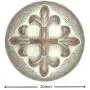 Bezelry 10 Pieces Baroque Cross Metal Shank Buttons. 20mm (3/4 inch) (Copper White Patina)