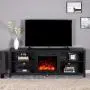Amerlife Fireplace TV Stand, Wood Texture Entertainment Center, Wide Farmhouse Media Console Storage Cabinet for for TVs Up to 78'', 70 inches, Black Amerlife Fireplace TV Stand, Wood Texture Entertainment Center, Wide Farmhouse Media Console Storage Cabinet for for TVs Up to 78'', 70 inches, Black