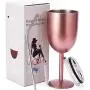 Stainless Steel Wine Glasses Cups.Double Walled Vacuum Insulated Wine Tumbler With Lid and Straw.Friendship,Christmas,Birthday Gifts for Women Men Friends Dad Mom(10oz Rose Gold) Stainless Steel Wine Glasses Cups.Double Walled Vacuum Insulated Wine Tumbler With Lid and Straw.Friendship,Christmas,Birthday Gifts for Women Men Friends Dad Mom(10oz Rose Gold)