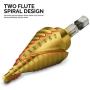 Neiko - 43219-22909 10181A Quick Change HSS Titanium Coated Spiral Grooved Step Drill Bit 3-Piece Set | 31 Step Sizes in One Kit