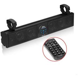 BOSS Audio Systems BRT26A UTV Sound Bar - 26 Inch Wide, IPX5 Rated Weatherproof, Bluetooth, Amplified, 4 Inch Speakers, Horn Loaded Tweeters, Easy Installation for Dune Buggies, Jeeps, Rock Crawlers