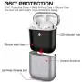 Metal AirPods Case, Full Protective Cover Accessories Compatible with Airpods Wireless Charging Case-Grey