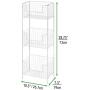 mDesign 3 Tier Vertical Standing Bathroom Shelving Unit, Decorative Metal Storage Organizer Tower Rack Center with 3 Basket Bins to Hold and Organize Bath Towels, Hand Soap, Toiletries - White