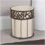 iDesign Vine Metal and Plastic Wastebasket Trash Can Garbage Can for Bathroom, Bedroom, Home Office, Kitchen, Patio, Dorm, College, Vanilla Tan and Bronze iDesign Vine Metal and Plastic Wastebasket Trash Can Garbage Can for Bathroom, Bedroom, Home Office, Kitchen, Patio, Dorm, College, Vanilla Tan and Bronze