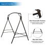VINGLI Upgraded Metal Porch Swing Stand with Antique Bronze Finish, Heavy Duty 800 LBS Weight Capacity Steel Swing Frame with Extra Side Bars, Powder Coated Hanging Swing Frame Set for Outdoors