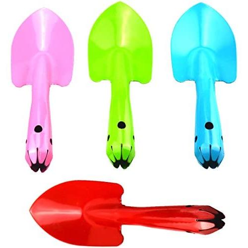 Annymall Metal Garden Mini Round Shovel Set, Flower Soil Planting Digging Transplanting Miniature Planting Succulent Indoor Outdoor Care Tools - Best Gardening Gift for Teens, Women, Men (4 Pieces)