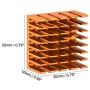 uxcell Electronic Radiators Heatsink for MOS GPU IC Chip Golden 20 x 20 x 10 mm 10pcs
