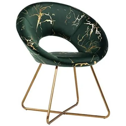 Duhome Dark Green Accent Chair Velvet Vanity Chair Lliving Room Chairs Desk Chair with Golden Legs Mid-Back 1 pcs Duhome Dark Green Accent Chair Velvet Vanity Chair Lliving Room Chairs Desk Chair with Golden Legs Mid-Back 1 pcs