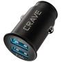 Crave Metal Car Charger [24W 4.8A 2 Port Dual USB] Zinc Alloy Universal Compact 12 Volt Charger, Smart Charge IC Technology - Black