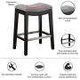 Madison Park Belfast Bar Stools, Contour Fabric Padded Seat, Nail Head Trim, Modern Kitchen Counter Chair, Solid Hardwood, Metal Kickplate Footrest, Dining Room Accent Furniture, Grey