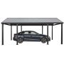 Sojag 20 x 12 Samara Carport with Aluminum Frame and 10 High Galvanized Steel Roof for Easy Drive Through Access, Gray