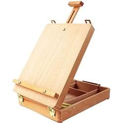 Miratuso Table Top Easel, Premium Beechwood Sketchbox Easel, Portable Wooden Artist Desktop Storage Case, Comfortable and Portable to Carry