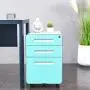 AUTSCA 3 Drawer Mobile Filing Cabinet Office Drawers Vertical File Cabinet with Lock, Legal/Letter/A4 Files, Fully Assembled Except Wheels, Blue AUTSCA 3 Drawer Mobile Filing Cabinet Office Drawers Vertical File Cabinet with Lock, Legal/Letter/A4 Files, Fully Assembled Except Wheels, Blue