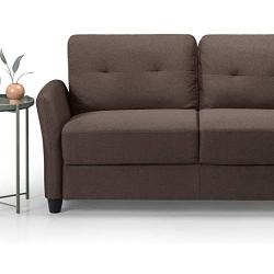 ZINUS Ricardo Loveseat Sofa / Tufted Cushions / Easy, Tool-Free Assembly, Chestnut Brown