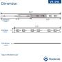 VADANIA 18 Inch Drawer Slides Ball Bearing Soft Closing, VK1245, Side Mount, 3 Folds Full Extension, Heavy Duty 100lb Load Capacity, 1 Pair (2-Pack)