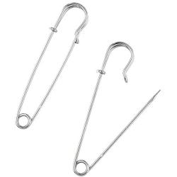 Kissitty 100-Piece Heavy Duty 2.76'' Large Iron Safety Pins Metal Spring Lock Pin Fasteners for Blankets Skirts Kilts Brooch Crafts Making