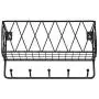 OROPY Entryway Mail Holder with Key Hooks, 10.8'' L×3.1'' W×6.1'' H, Wall Mounted Matte Black Metal Wire Mesh Storage Basket with 5 Hooks, Easy to Organize Letters, Magazines, Keys, Leashes for Entryway OROPY Entryway Mail Holder with Key Hooks, 10.8'' L×3.1'' W×6.1'' H, Wall Mounted Matte Black Metal Wire Mesh Storage Basket with 5 Hooks, Easy to Organize Letters, Magazines, Keys, Leashes for Entryway