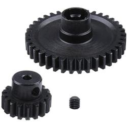 Hobbypark 1 Set Metal Diff Main Gear 38T & Motor Gear 17T for RC 1/18 WLtoys A949 A959 A949 A959 A969 A979 RC Car Buggy Upgrade Parts