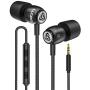 LUDOS Clamor Wired Earbuds in Ear Headphones with Microphone, Earphones with Mic and Volume Control, Memory Foam, Reinforced Cable, Bass Compatible with iPhone, Apple, iPad, Computer, Laptop, PC