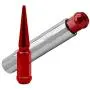 24pc Spike Lug Nut 14x2 Red 4.4'' Tall Offroad Extended Metal Lugs Premium, 1 Socket Key Included